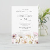 Boho Wildflower Bachelorette Party Kaart (Staand voorkant)