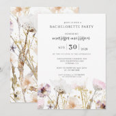 Boho Wildflower Bachelorette Party Kaart (Voorkant / Achterkant)