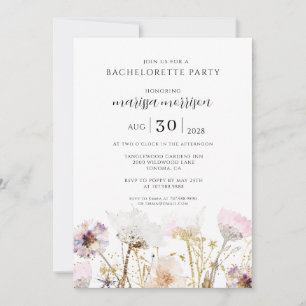 Boho Wildflower Bachelorette Party Kaart