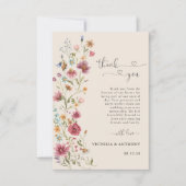 Boho Wildflower bedankje Bedankkaart (Voorkant)