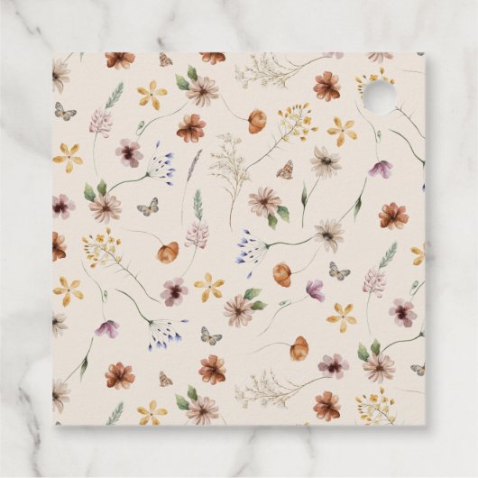 Boho Wildflower Bedankjes Labels (Achterkant)