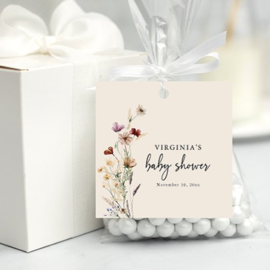 Boho Wildflower Bedankjes Labels