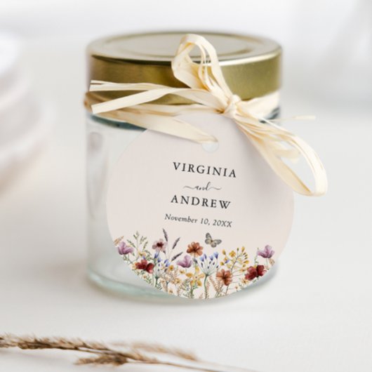 Boho Wildflower Bedankjes Labels