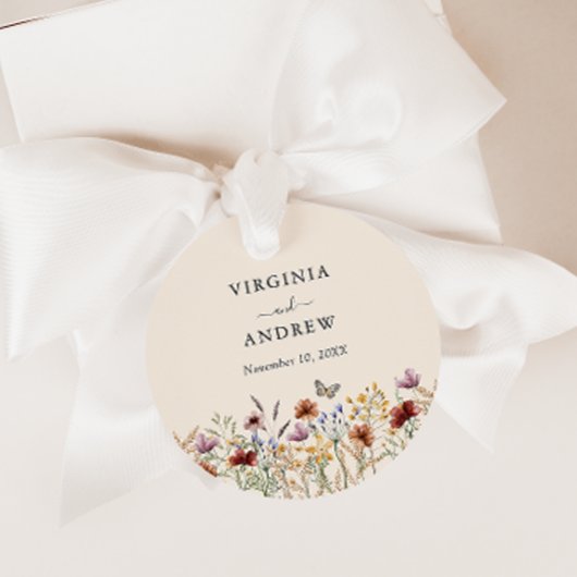 Boho Wildflower Bedankjes Labels