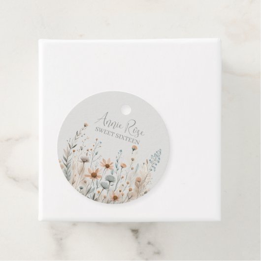 Boho Wildflower Bedankjes Labels (In situ)