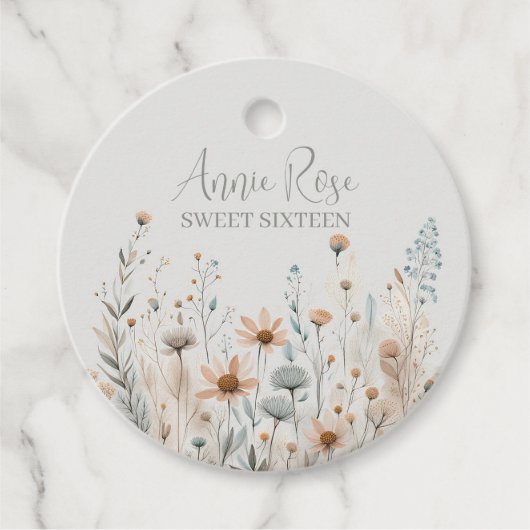 Boho Wildflower Bedankjes Labels (Voorkant)