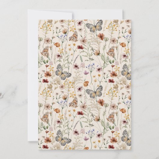 Boho Wildflower Bedankkaart (Achterkant)