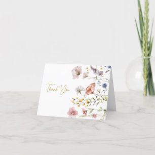 Boho Wildflower Bedankkaart