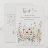 Boho Wildflower Bedankkaart (Voorkant / Achterkant)