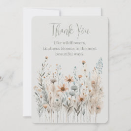 Boho Wildflower Bedankkaart