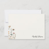 Boho Wildflower Bedankkaart (Achterkant)