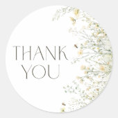 Boho Wildflower Bee Baby shower Ronde Sticker (Voorkant)