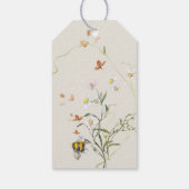 Boho Wildflower Bee Beige Vrijgezellenfeest Cadeaulabel (Achterkant)