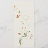 Boho Wildflower Bee Beige Vrijgezellenfeest Menu (Achterkant)