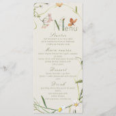 Boho Wildflower Bee Beige Vrijgezellenfeest Menu (Voorkant)