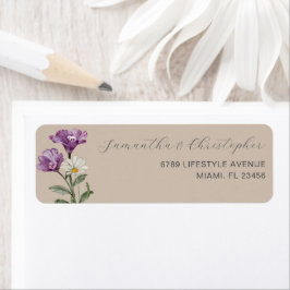 Boho Wildflower Beige Adres Etiket
