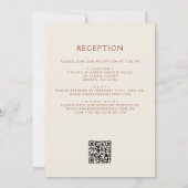 Boho Wildflower Beige Alles in een QR-code bruilof Kaart (Achterkant)