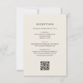 Boho Wildflower Beige Alles in een QR-code bruilof Kaart (Achterkant)