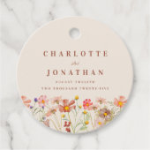 Boho Wildflower Beige bruiloft Dank u Bedankjes Labels (Voorkant)
