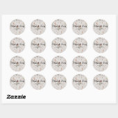 Boho Wildflower beige Bruiloft dank u Ronde Sticker (Vel)