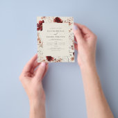 Boho Wildflower Beige bruiloft uitnodiging Flyer (Hand)