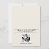 Boho Wildflower Beige Elegant QR Code Wedding Kaart (Achterkant)