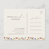 Boho Wildflower Beige Foto Save The Date Ansichtka Uitnodiging Briefkaart (Achterkant)