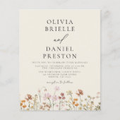 Boho Wildflower Beige Foto Tuin Bruiloft Flyer (Voorkant)
