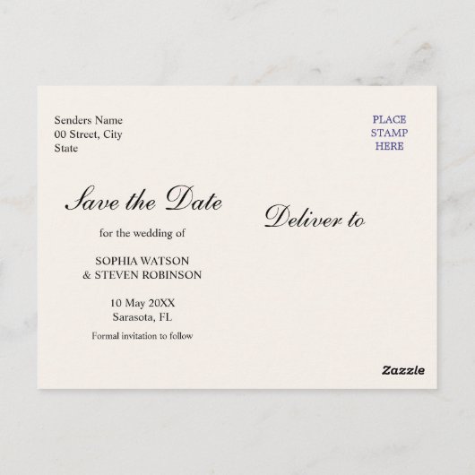 Boho Wildflower Beige Photo Garden Wedding Briefkaart (Achterkant)