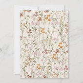 Boho Wildflower Beige repetitie diner Kaart (Achterkant)