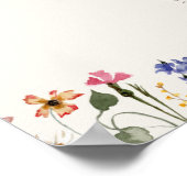 Boho Wildflower | Beige Tafelnummer Zitkaart Poster (Hoek)