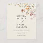 Boho Wildflower Beige Tuin Bruiloft Flyer (Voorkant)