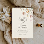 Boho Wildflower Beige Tuin Bruiloft Kaart<br><div class="desc">Dompel uw gasten onder in de romance van natuur met onze Boho Wildflower Garden Wedding Invitation. Geïnspireerd door de schoonheid van ongetemde bloei, legt deze uitnodiging de essentie van een vrijgevochten viering vast. Het betoverende ontwerp beschikt over delicate wilde bloemen dansen tussen weelderig groen, het instellen van de perfecte toon...</div>