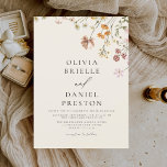 Boho Wildflower Beige Tuin Bruiloft Kaart<br><div class="desc">Dompel uw gasten onder in de romance van natuur met onze Boho Wildflower Garden Wedding Invitation. Geïnspireerd door de schoonheid van ongetemde bloei, legt deze uitnodiging de essentie van een vrijgevochten viering vast. Het betoverende ontwerp beschikt over delicate wilde bloemen dansen tussen weelderig groen, het instellen van de perfecte toon...</div>