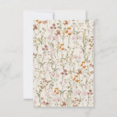 Boho Wildflower Beige Tuin Bruiloft Kaart (Achterkant)