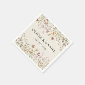 Boho Wildflower Beige Tuin Bruiloft Servet (Hoek)