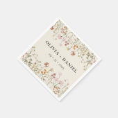 Boho Wildflower Beige Tuin Bruiloft Servet (Hoek)