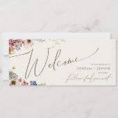 Boho Wildflower Beige tuinbouwkaartlezer (Achterkant)