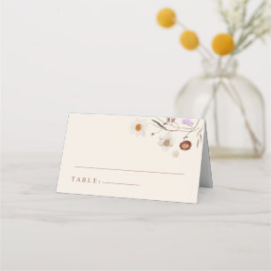 Boho Wildflower Beige Wedding Place Kards Plaatskaartje