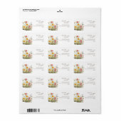 Boho Wildflower Beige Wedding RSVP Return Address Etiket (Full Sheet)