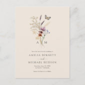 Boho Wildflower Bewaar de datum Briefkaart (Voorkant)