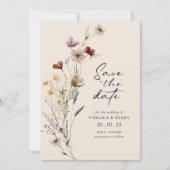 Boho Wildflower Bewaar de Datum Save The Date (Voorkant)