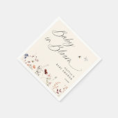 Boho Wildflower & Bijen Baby shower Bloemen Servet (Hoek)