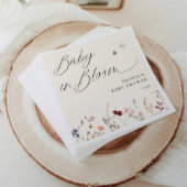 Boho Wildflower & Bijen Baby shower Bloemen Servet