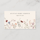 Boho Wildflower Bijen Baby shower Boekaanvraag Informatiekaartje (Achterkant)