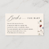Boho Wildflower Bijen Baby shower Boekaanvraag Informatiekaartje (Voorkant)
