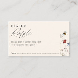 Boho Wildflower Bijen Baby shower Boekaanvraag Informatiekaartje