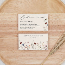 Boho Wildflower Bijen Baby shower Boekaanvraag Informatiekaartje