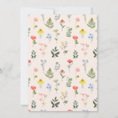 Boho Wildflower Bijen Baby shower Invitation Kaart (Achterkant)