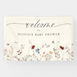 Boho Wildflower Bijen Baby shower Welkomstbord Spandoek
